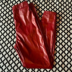 Faux Leather Pants | Burgundy